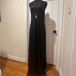 70s style vintage American Apparel new w/tags metallic black maxi dress size L